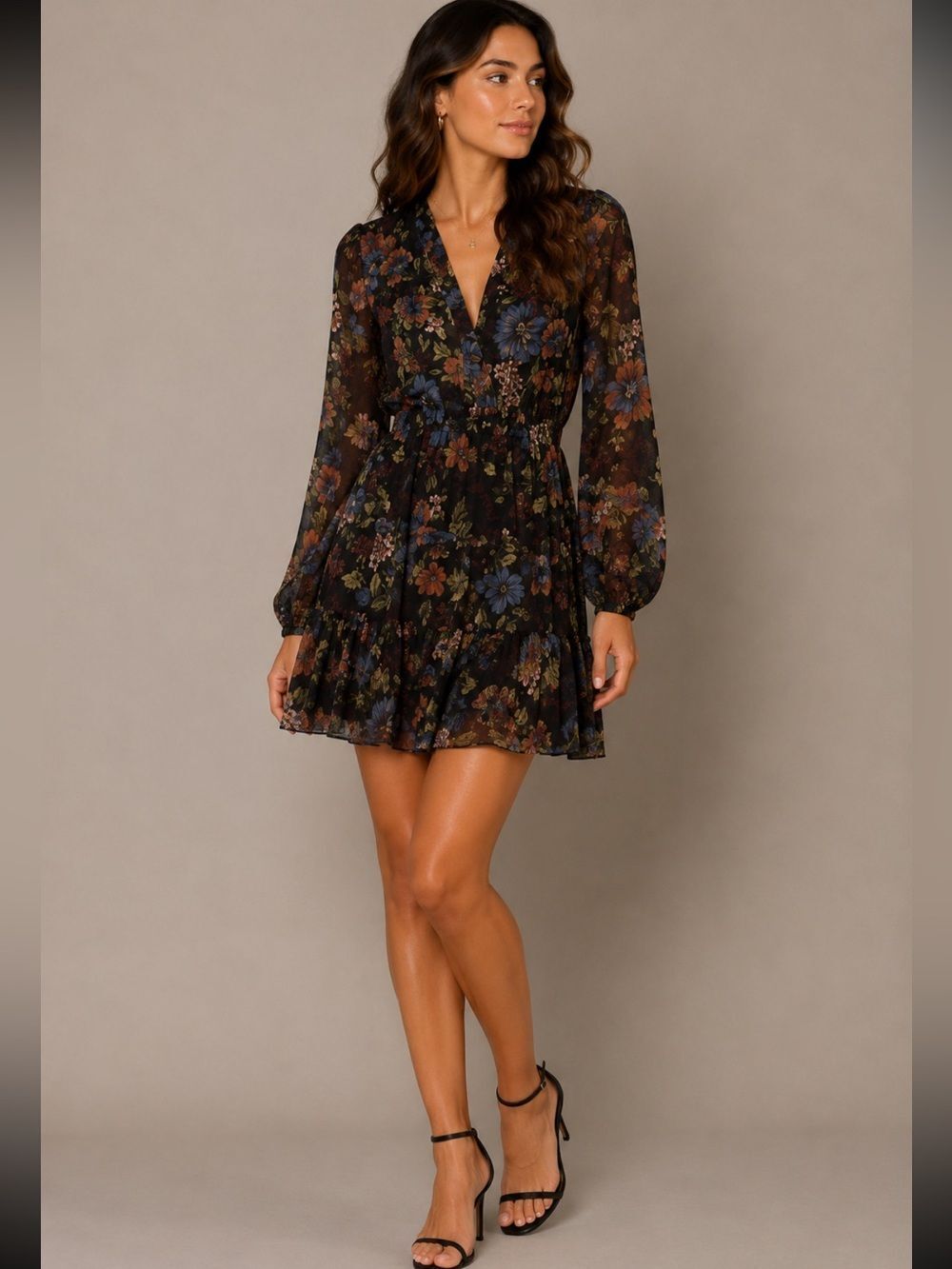 Veronica Beard Justine Floral Silk Minidress Ruffle Mini Dress Women’s Sz 0
